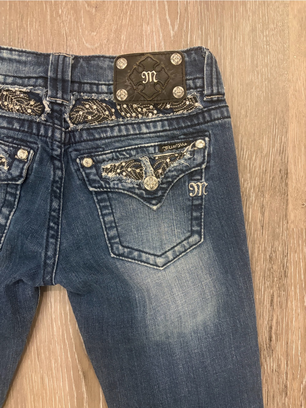 Miss Me Blue Embellished Skinny Jeans